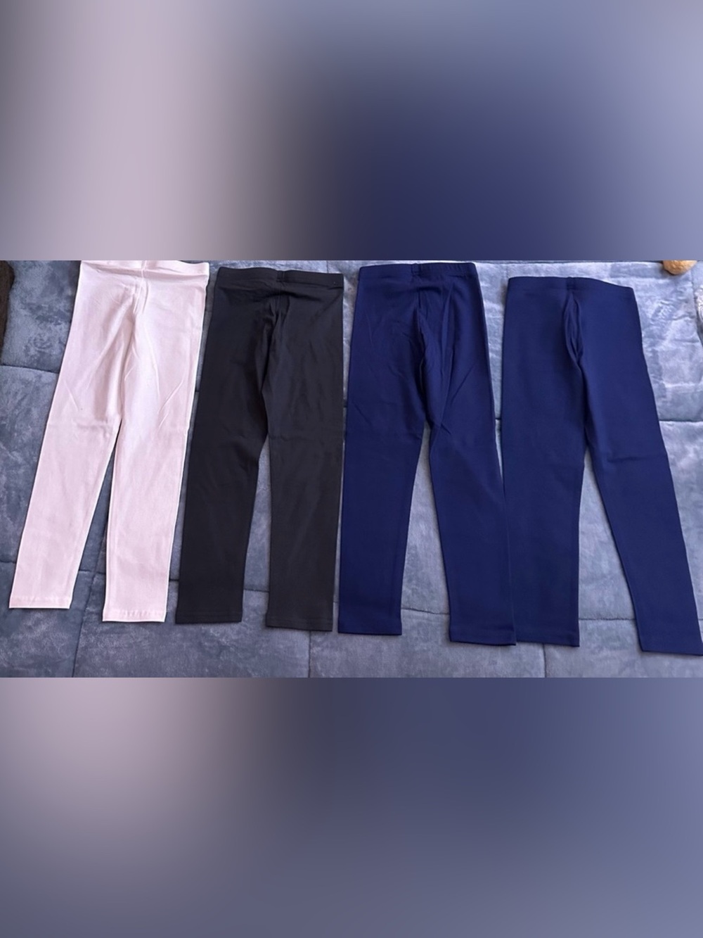 NWT-Old Navy girls leggings size 6/7: white, black, gray & blue BUNDLE (5) total